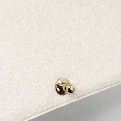 CHANEL MEDIUM LE BOY CAVIAR WHITE L