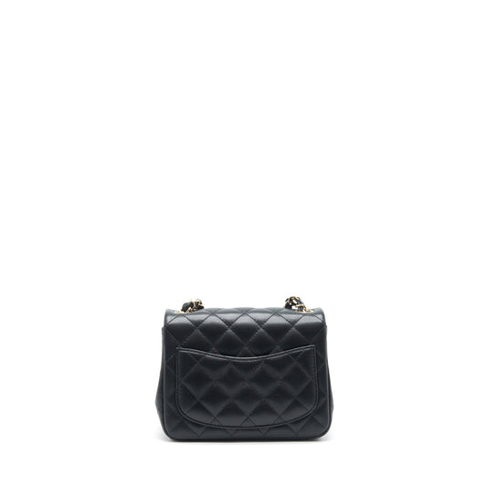 Chanel Mini Square Flap Bag Lambskin Black L