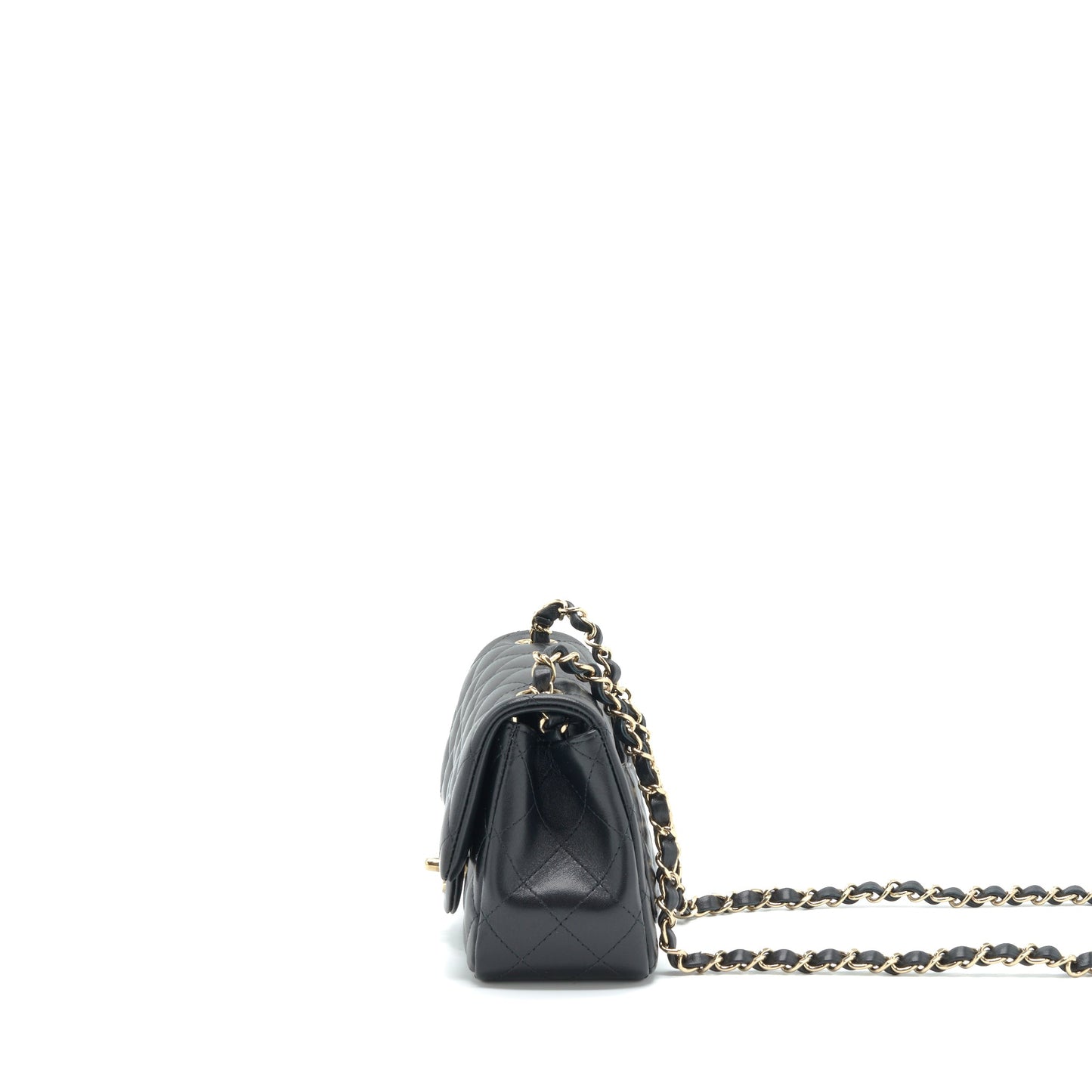 Chanel Mini Square Flap Bag Lambskin Black L