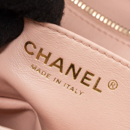 Chanel 23K pearl crush mini rectangular flap bag lambskin light pink  (Microchip)