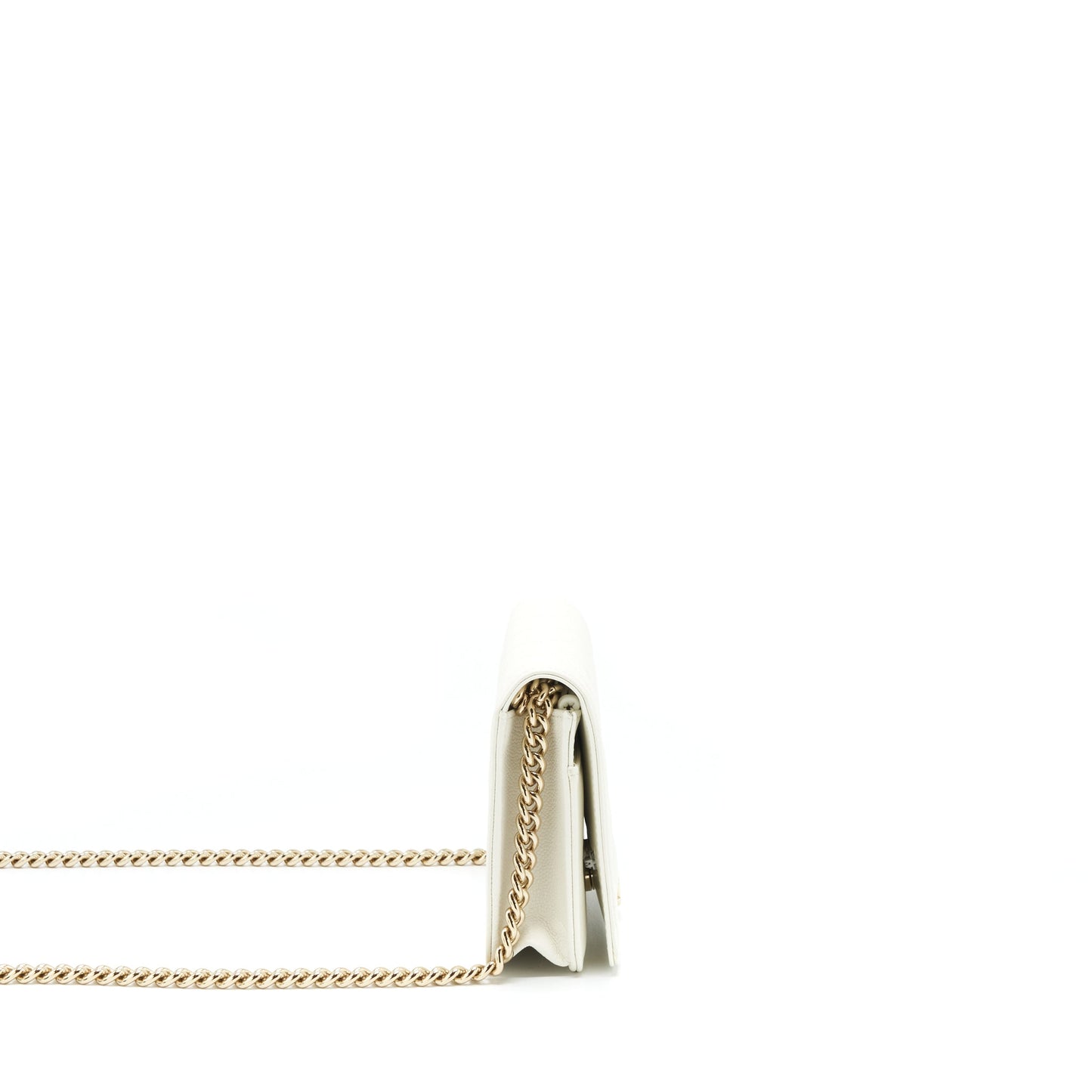 Chanel Boy Wallet On Chain Caviar White L