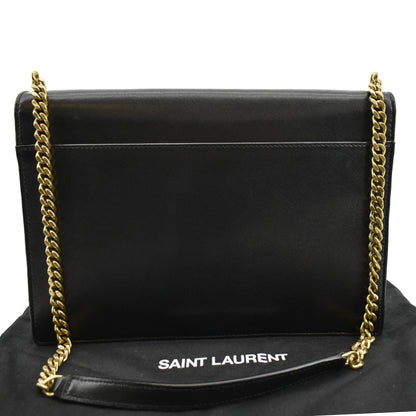 YVES SAINT LAURENT Gaby Quilted Lambskin Leather Shoulder Bag Black
