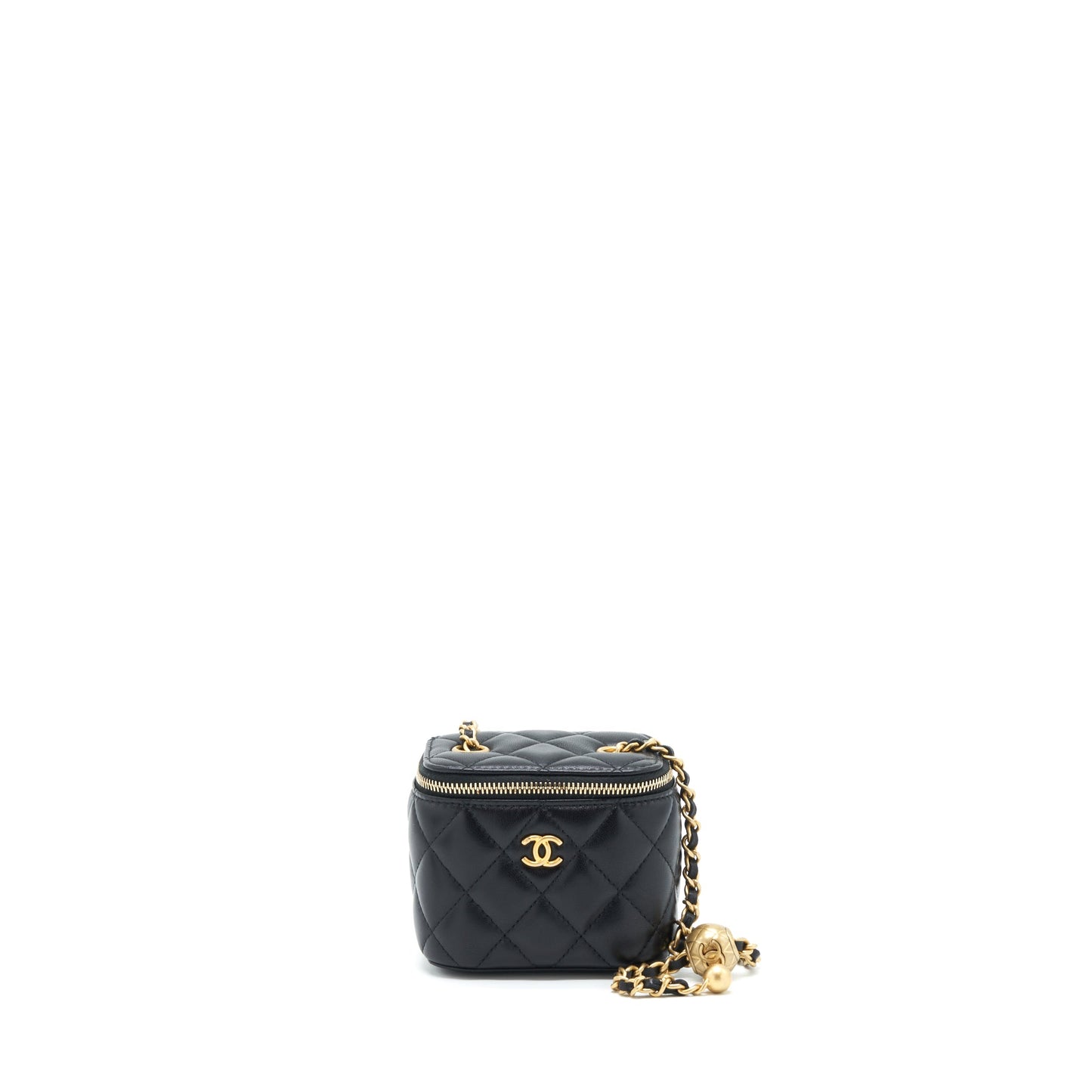 Chanel Pearl Crush Mini Vanity Case Lambskin Black