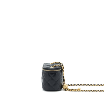 Chanel Pearl Crush Mini Vanity Case Lambskin Black