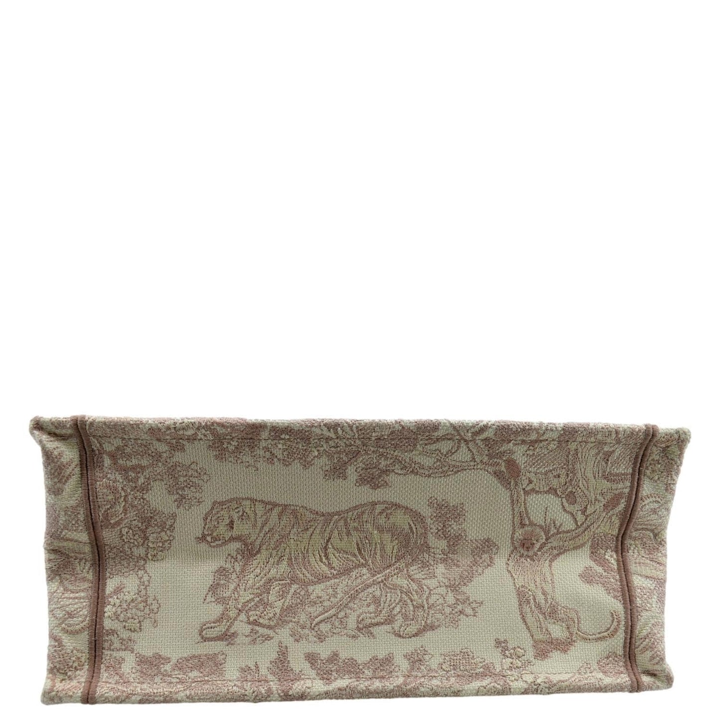 CHRISTIAN DIOR Book Toile de Jouy Motif Embroidery Canvas Tote Bag Pink