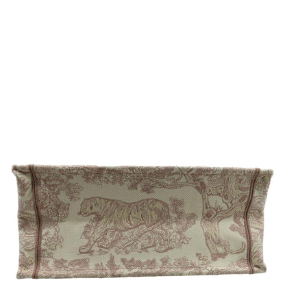 CHRISTIAN DIOR Book Toile de Jouy Motif Embroidery Canvas Tote Bag Pink