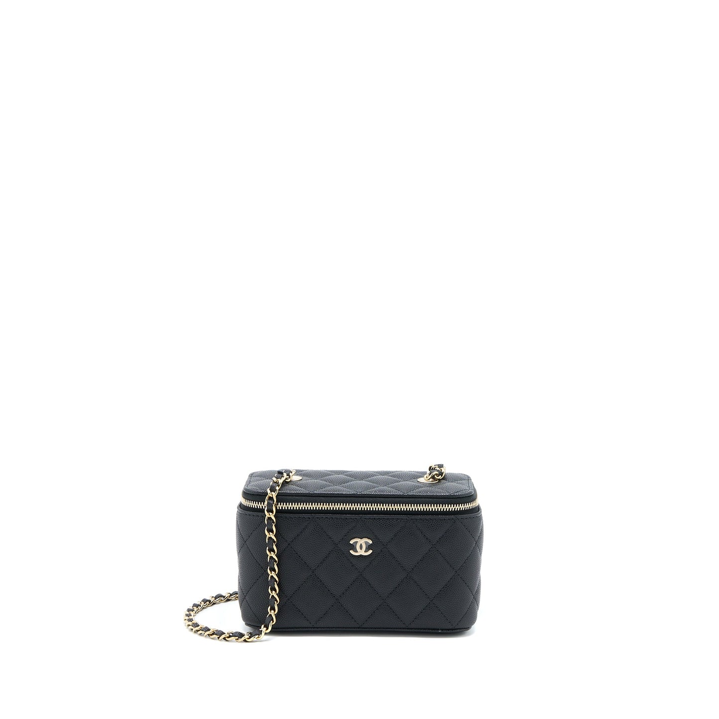 Chanel 23C Long Vanity With Chain Caviar Black L