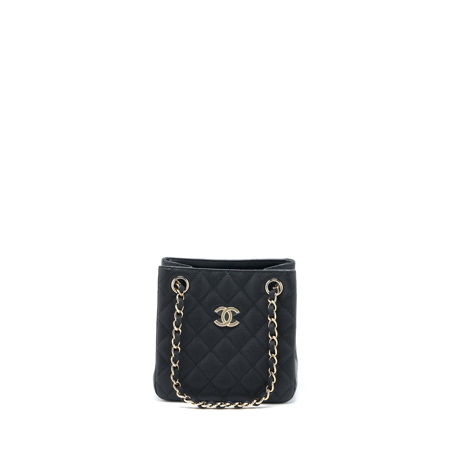 Chanel 22S Mini Bucket Bag Caviar Black L (Microchip)