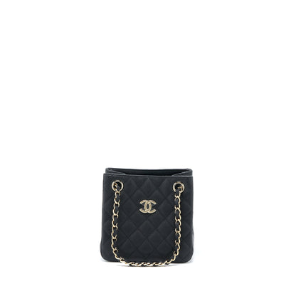Chanel 22S Mini Bucket Bag Caviar Black L (Microchip)