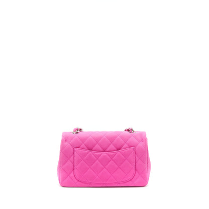 Chanel Mini Rectangular Flap Bag Grained Calfskin Pink