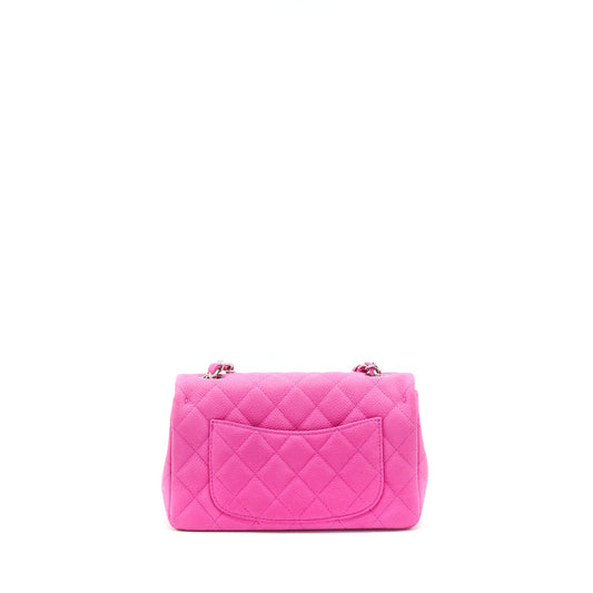 Chanel Mini Rectangular Flap Bag Grained Calfskin Pink