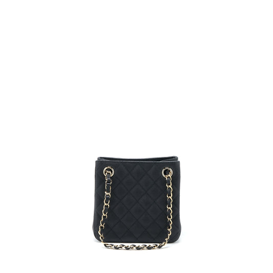 Chanel 22S Mini Bucket Bag Caviar Black L (Microchip)