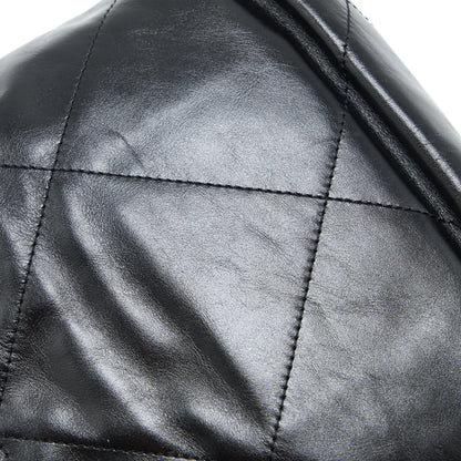 Chanel Mini 22 Bag Shiny Calfskin Black Brushed  (Microchip)