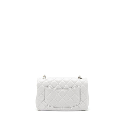 Chanel Mini Rectangular Flap Bag Lambskin Light Grey