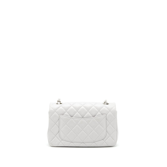Chanel Mini Rectangular Flap Bag Lambskin Light Grey