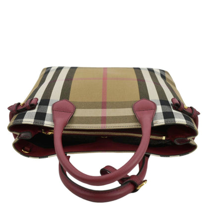BURBERRY Banner Vintage Small Canvas Satchel Bag Limestone