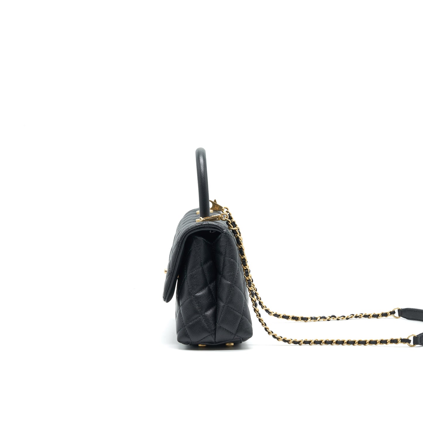 Chanel Mini Coco Handle Flap Caviar in Black