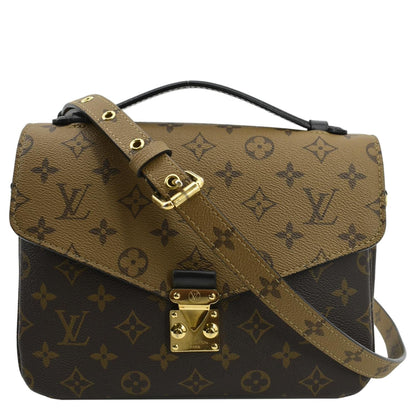 LOUIS VUITTON Metis Pochette Reverse Monogram Canvas Crossbody Bag Brown