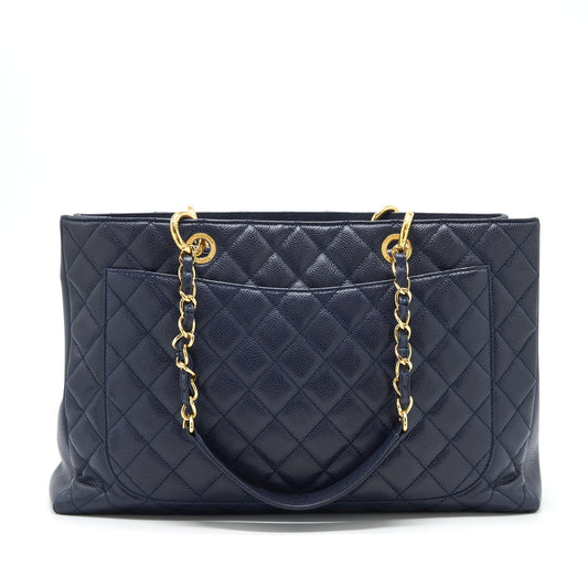 Chanel Grand Shopping Tote XL Caviar Navy Blue