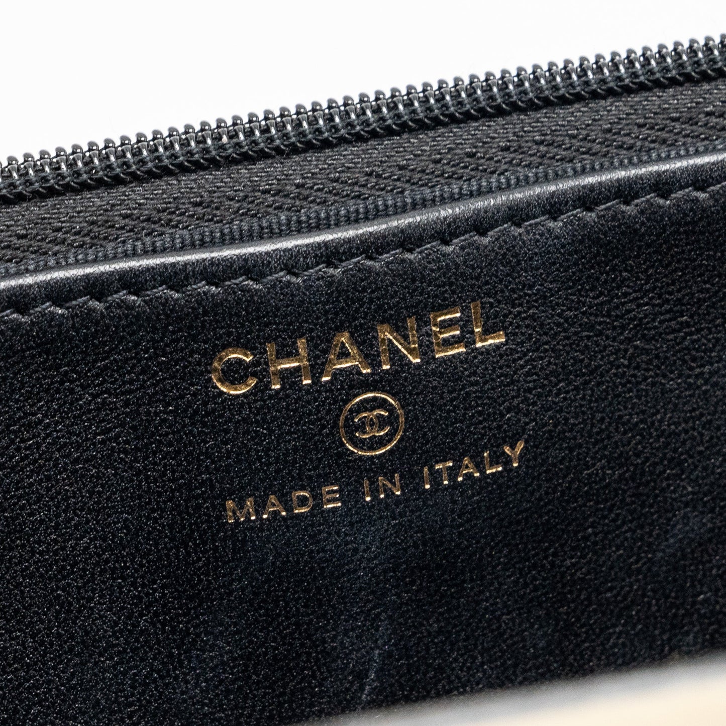 CHANEL leather top handle wallet on chain lambskin black L (microchip)
