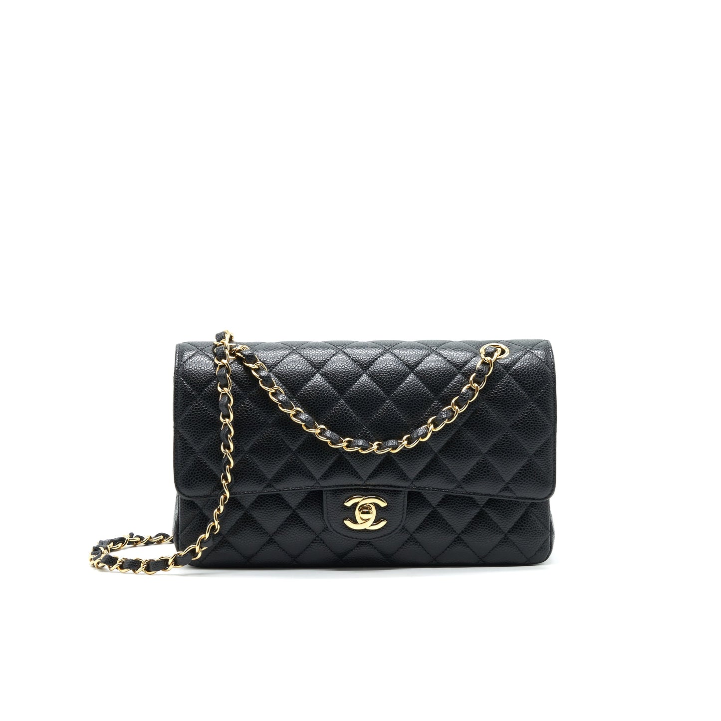 Chanel Medium Classic Double Flap Caviar in Black