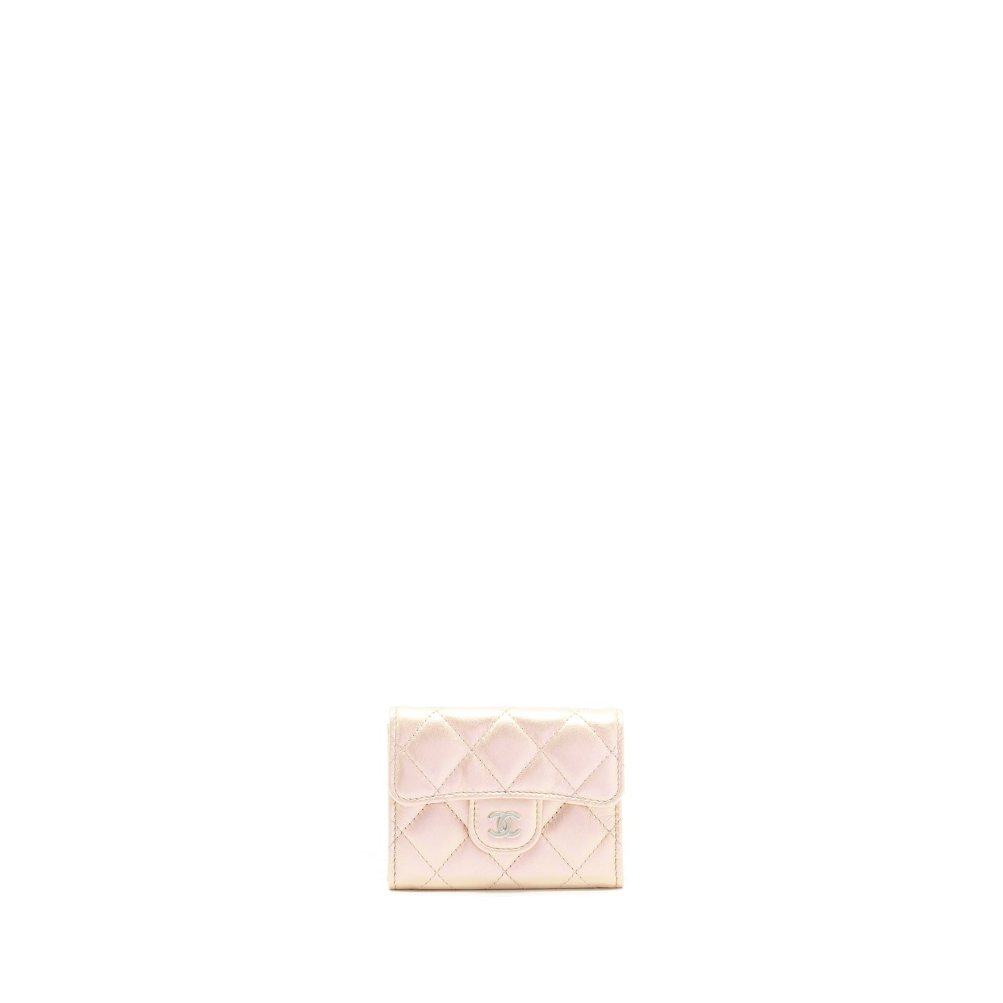 Chanel Iridescent Card Holder Calfskin Pink
