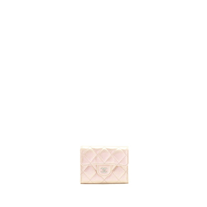 Chanel Iridescent Card Holder Calfskin Pink