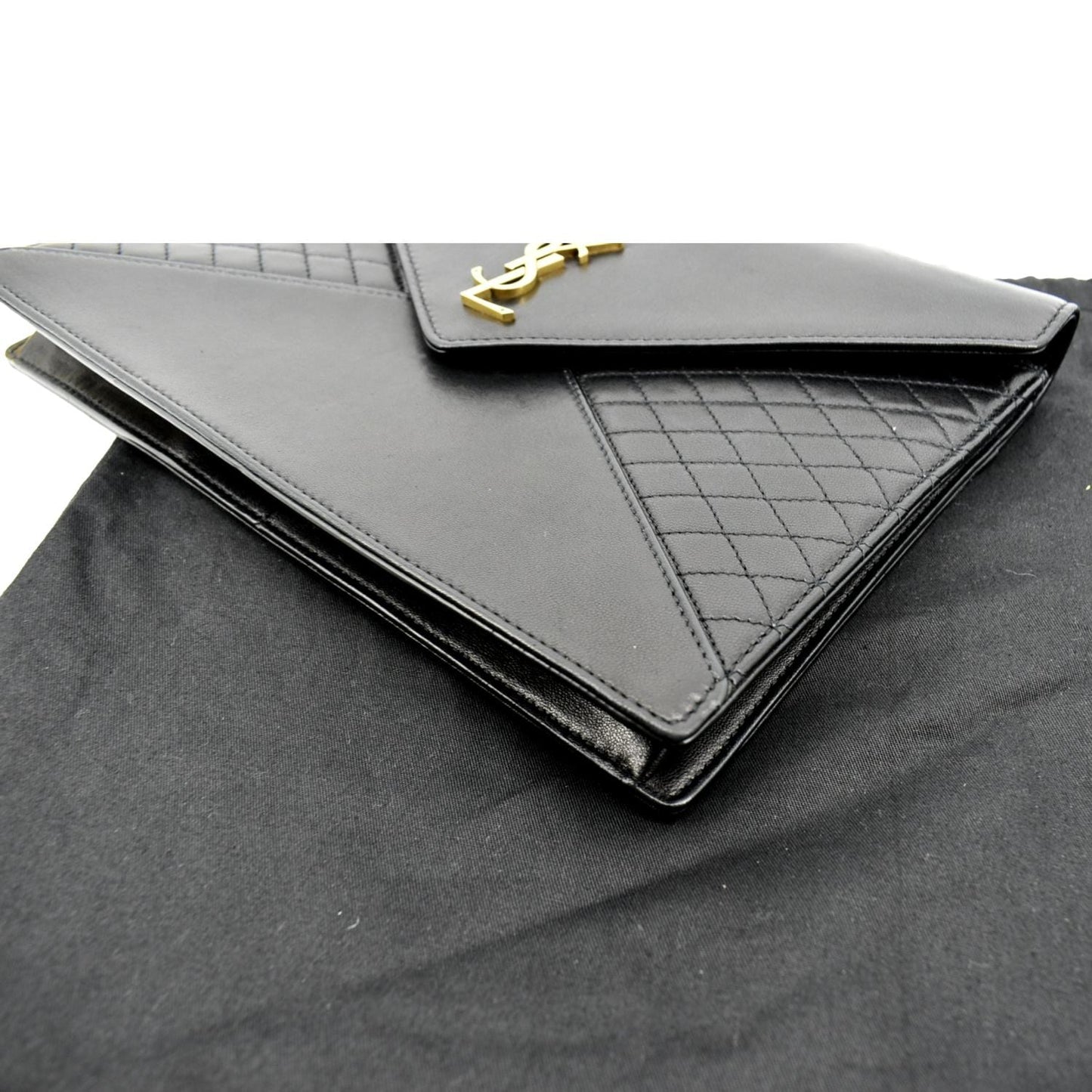 YVES SAINT LAURENT Gaby Quilted Lambskin Leather Shoulder Bag Black