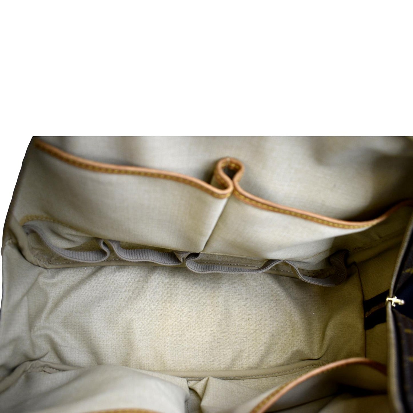 LOUIS VUITTON Deauville Bowling Monogram Canvas Satchel Bag Brown