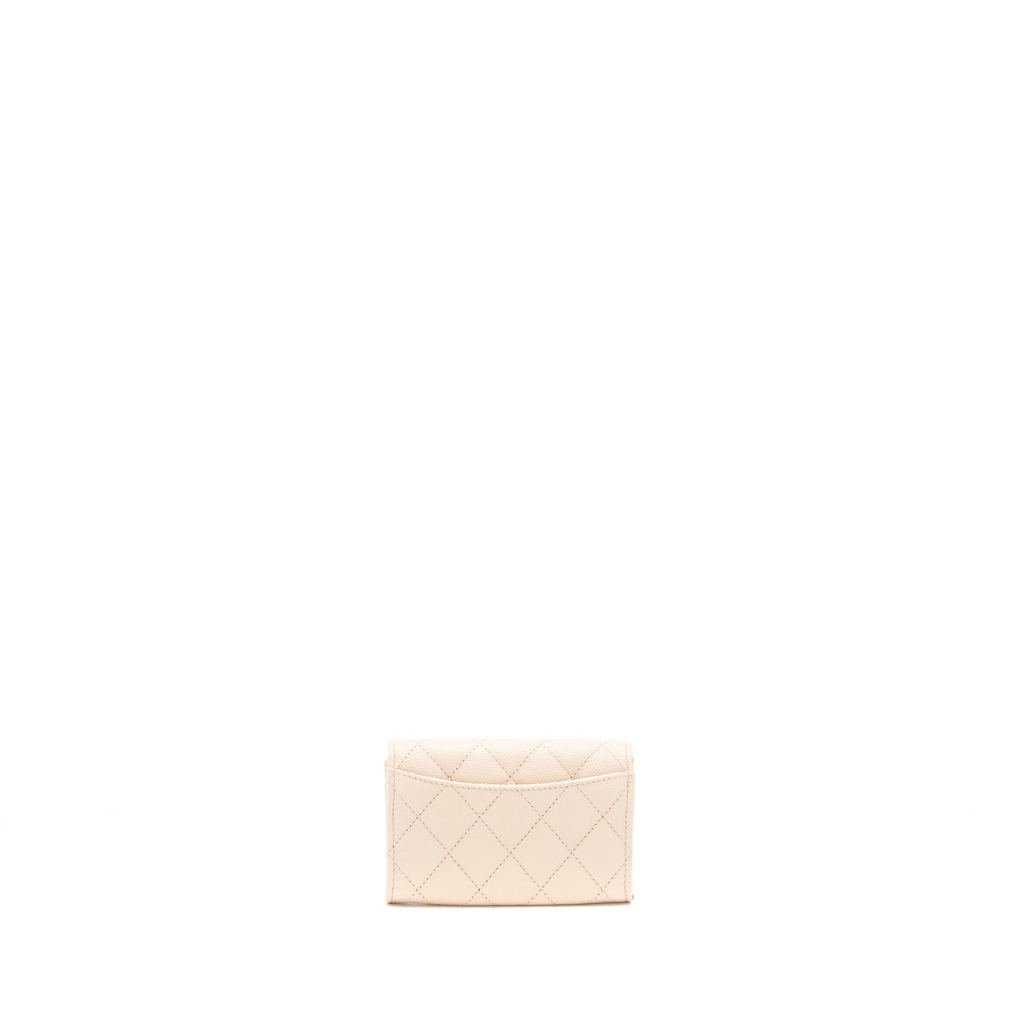 Chanel 22C Flap Cardholder Caviar Light Beige L