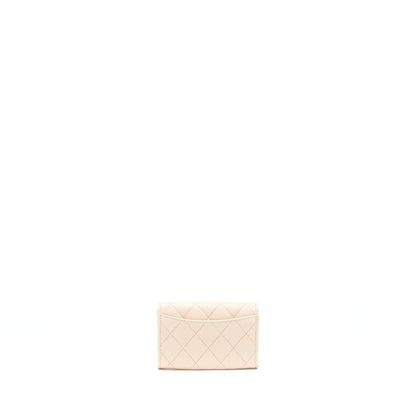 Chanel 22C Flap Cardholder Caviar Light Beige L