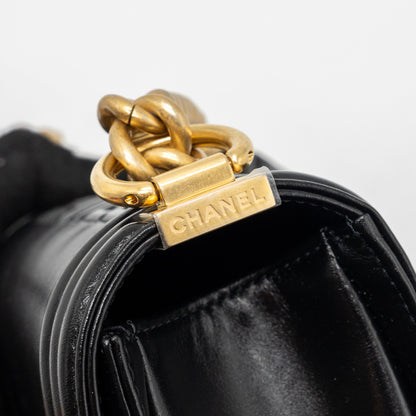 Chanel mini square boy bag limited edition calfskin black  (microchip)