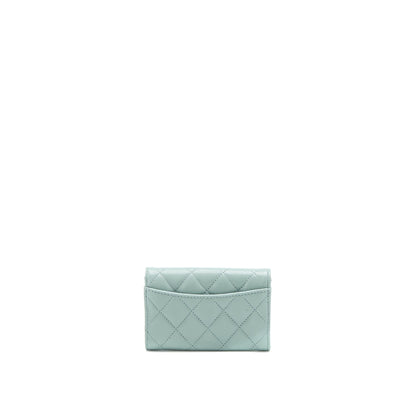 Chanel 23C Classic Flap Card Holder Caviar Light Grey L