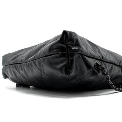 Chanel 22 backpack calfskin so black / black hardware (microchip)