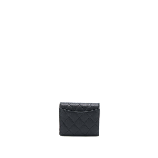 Chanel Classic Flap Compact Wallet Caviar Black L