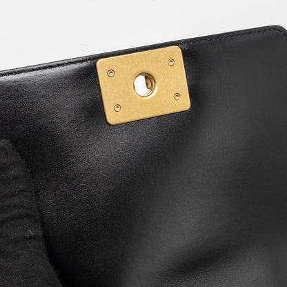 Chanel mini square boy bag limited edition calfskin black  (microchip)