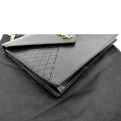 YVES SAINT LAURENT Gaby Quilted Lambskin Leather Shoulder Bag Black