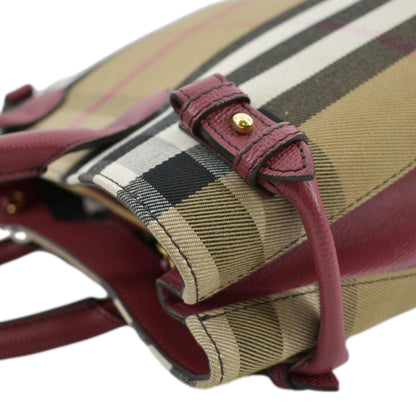 BURBERRY Banner Vintage Small Canvas Satchel Bag Limestone