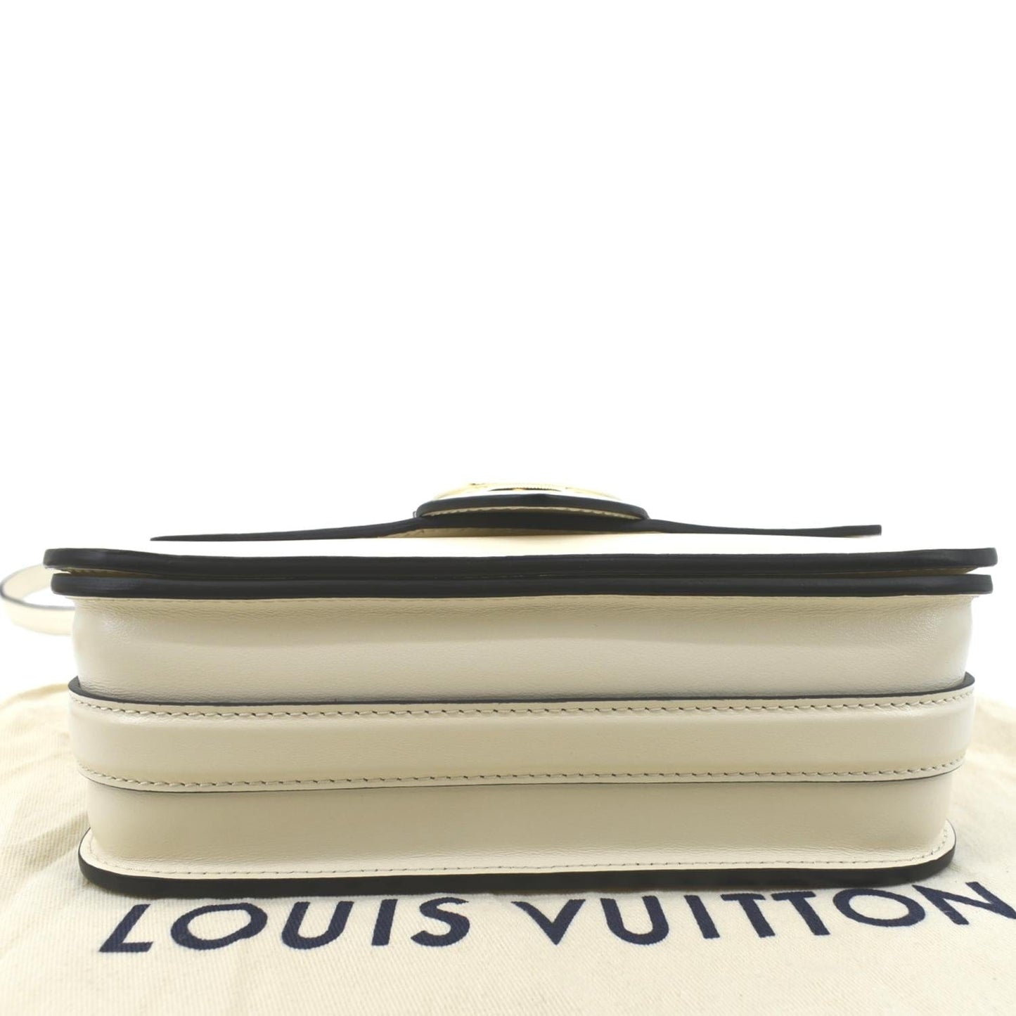 LOUIS VUITTON Pont 9 Calfskin Leather Shoulder Bag Creme