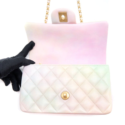 Chanel Top Handle Mini Rectangular Flap Ombré Multicolour Lambskin  (Microchip)