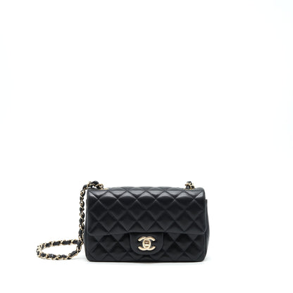 Chanel Mini Rectangular Flap Bag Lambskin Black L