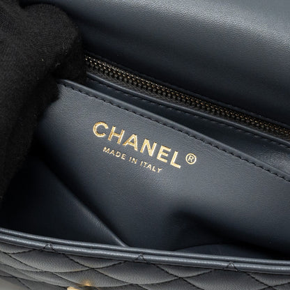 Chanel pearl crush mini rectangular flap bag Lambskin dark grey  (microchip)
