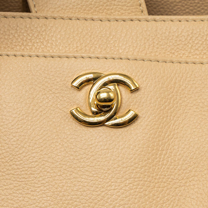 Chanel Cerf Tote Bag Grained Calfskin Beige