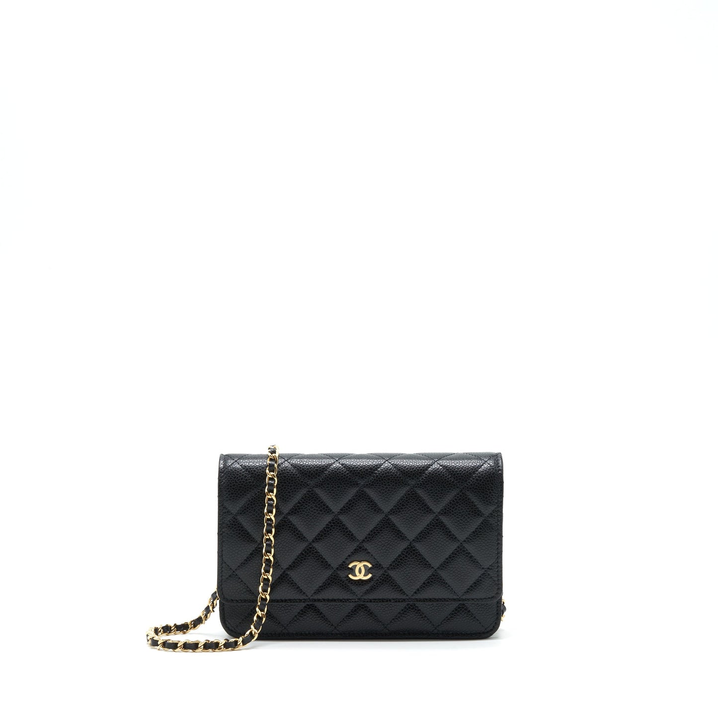 Chanel 22P Classic Wallet On Chain Caviar Black L