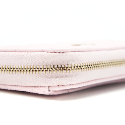 Chanel 22P Zip Card holder Caviar pink L
