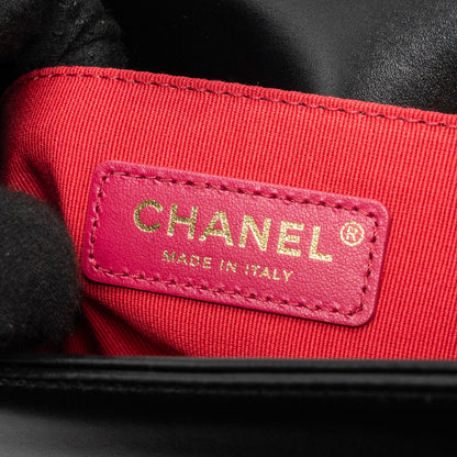 Chanel mini square boy bag limited edition calfskin black  (microchip)