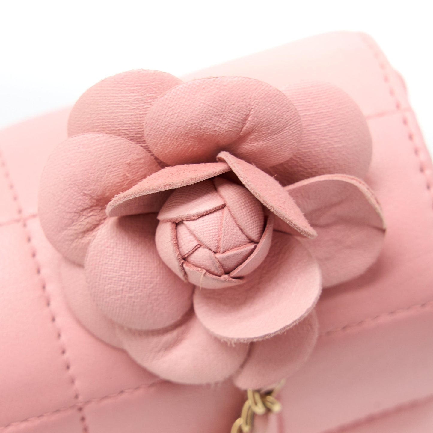 Chanel Camellia Mini Flap Bag Lambskin Pink