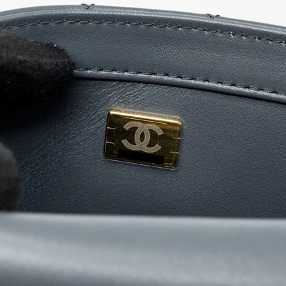Chanel pearl crush mini rectangular flap bag Lambskin dark grey  (microchip)