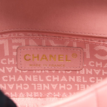 Chanel Camellia Mini Flap Bag Lambskin Pink