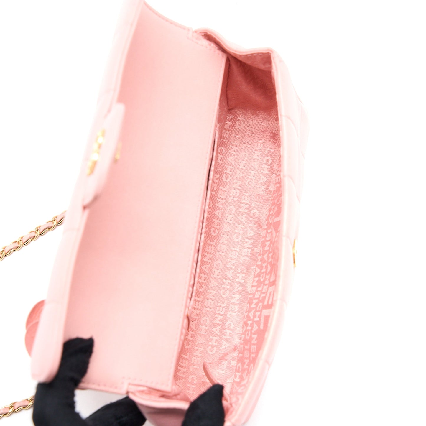 Chanel Camellia Mini Flap Bag Lambskin Pink